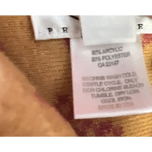 Vintage Talbots Pink Orange Nordic Plush Fleece Pullover 1/4 Zip Women's S P - Picture 7 of 7